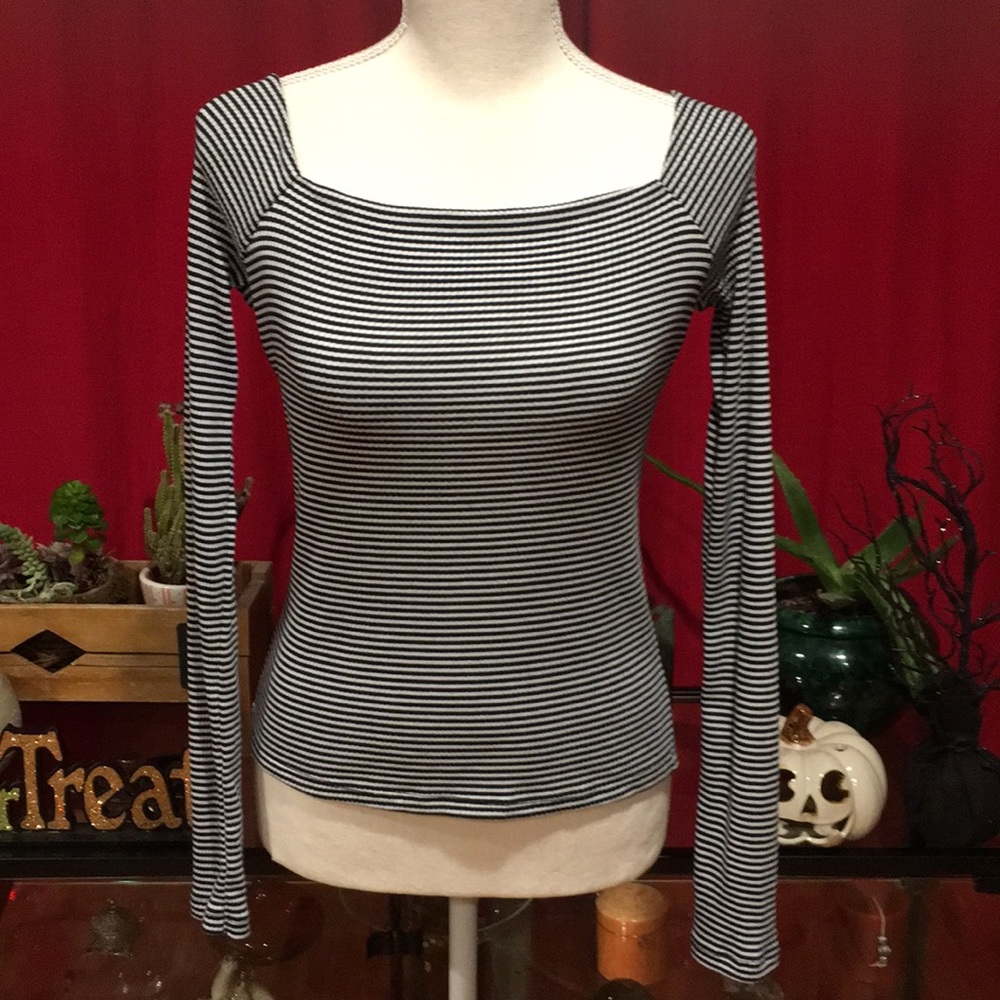 Zara Striped Long Sleeve T Shirt, Size Medium